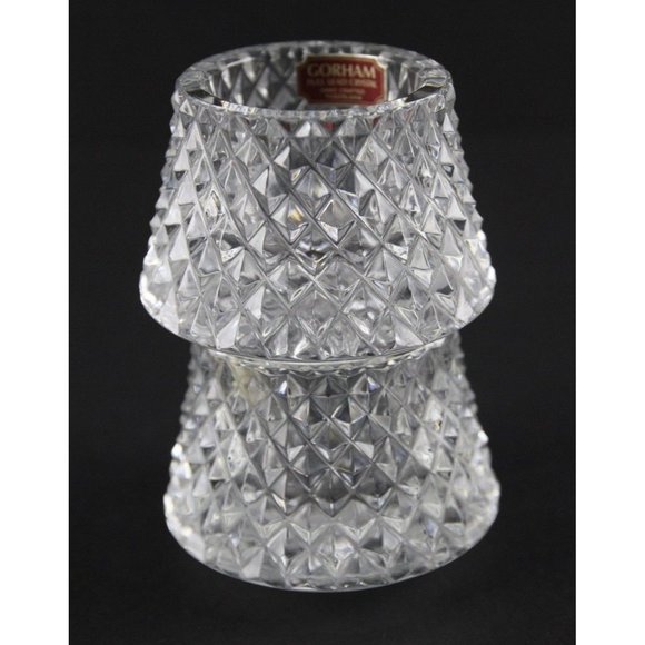 Gorham FULL LEAD CRYSTAL CANDLE HOLDERS Hand Crafted in Yugoslavia Hand Cut ANB - Picture 12 of 12